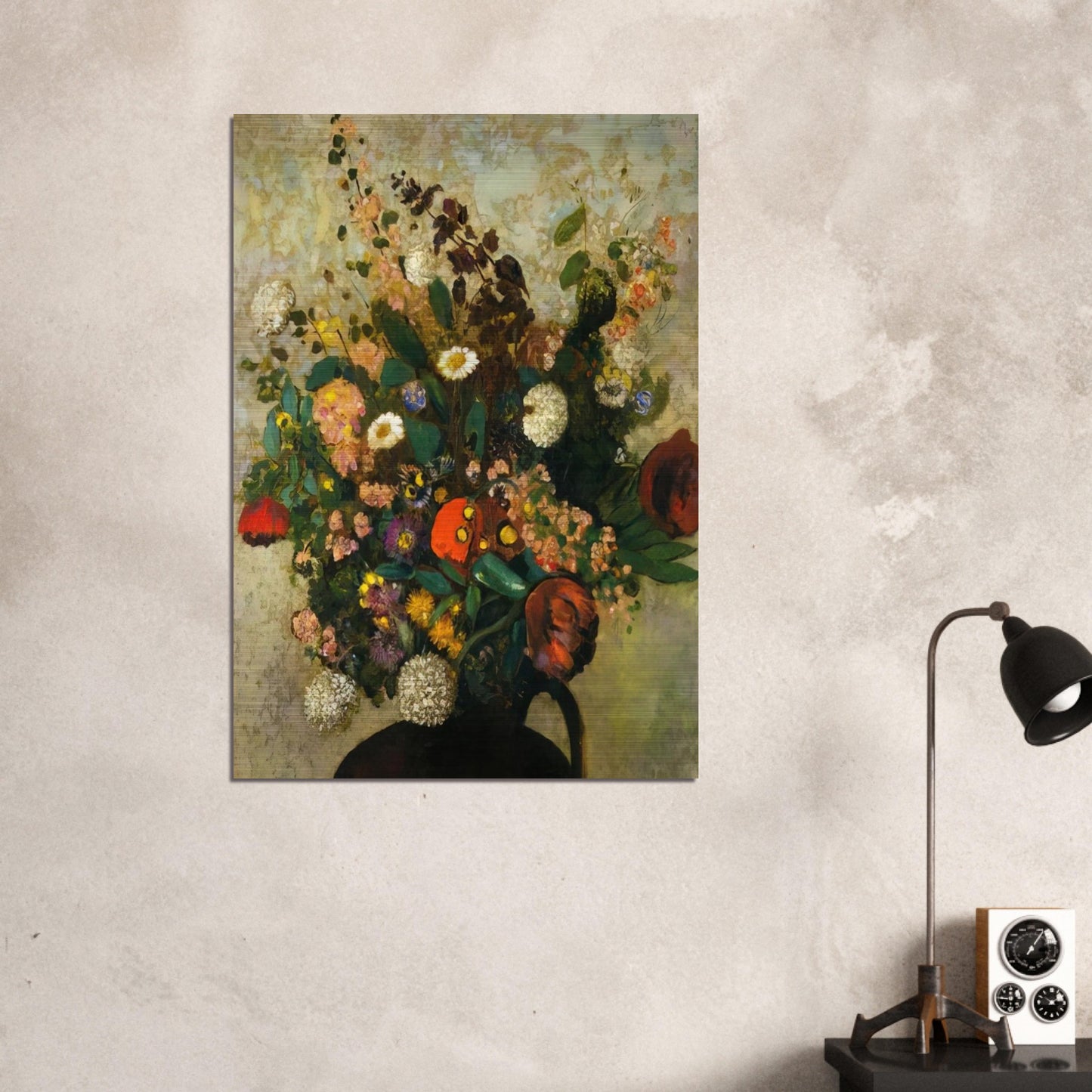 BOUQUET OF FLOWERS 5 - Odilon Redon Brushed Aluminum Print - 70x100 cm / 28x40 inches | Odilon Redon Aluminum Print | Odilon Redon Prints
