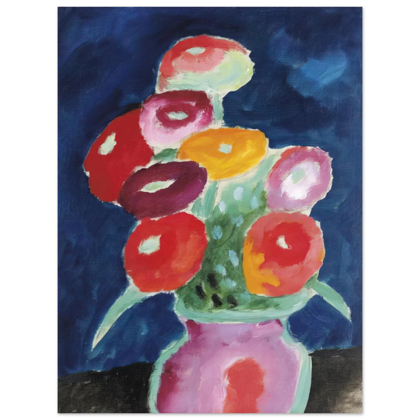 Alexej von Jawlensky - BLUMEN IN EINER VASE 1918  75x100 cm / 30x40inches Fine Art Poster