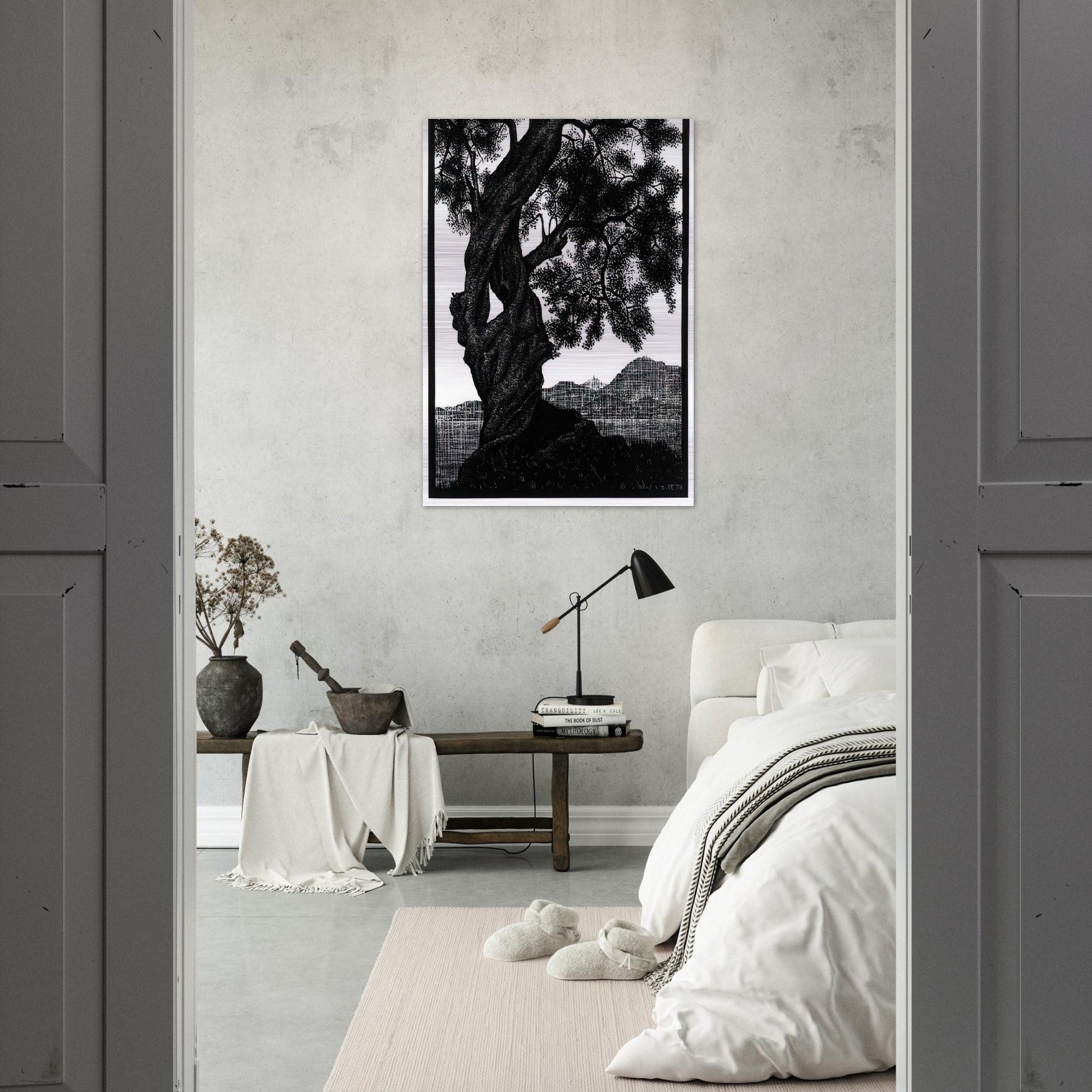 OLD OLIVE TREE CORSICA - MC Escher Brushed Aluminum Print - 70x100 cm / 28x40 inches | MC Escher Aluminum Print | MC Escher Prints