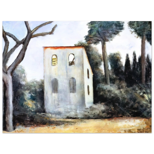 Carlo Carra - LA CASA ABBANDONATA 1930  75x100 cm / 30x40inches Fine Art Poster