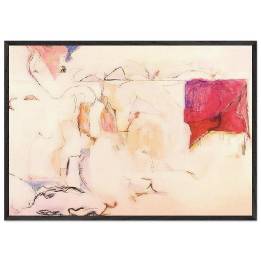 Untitled - Lyrical Abstraction N2 - Menez 70x100 cm / 28x40 inches Framed Art Print – Black Wooden Frame
