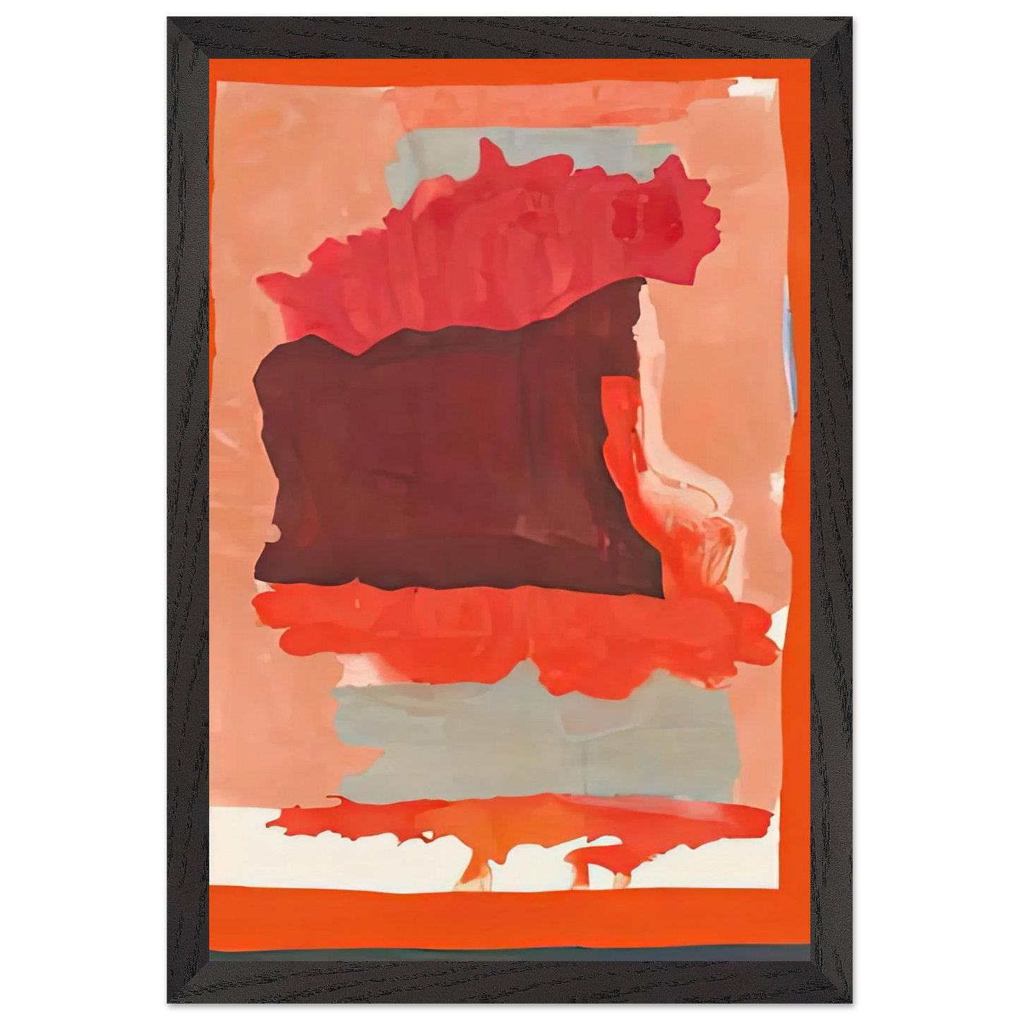 Helen Frankenthaler - Cape Orange, 1964- Wall Art - 60x80 cm / 24x32 inches - Premium Wooden Framed Poster With Fine Art Paper-canvas - Black frame