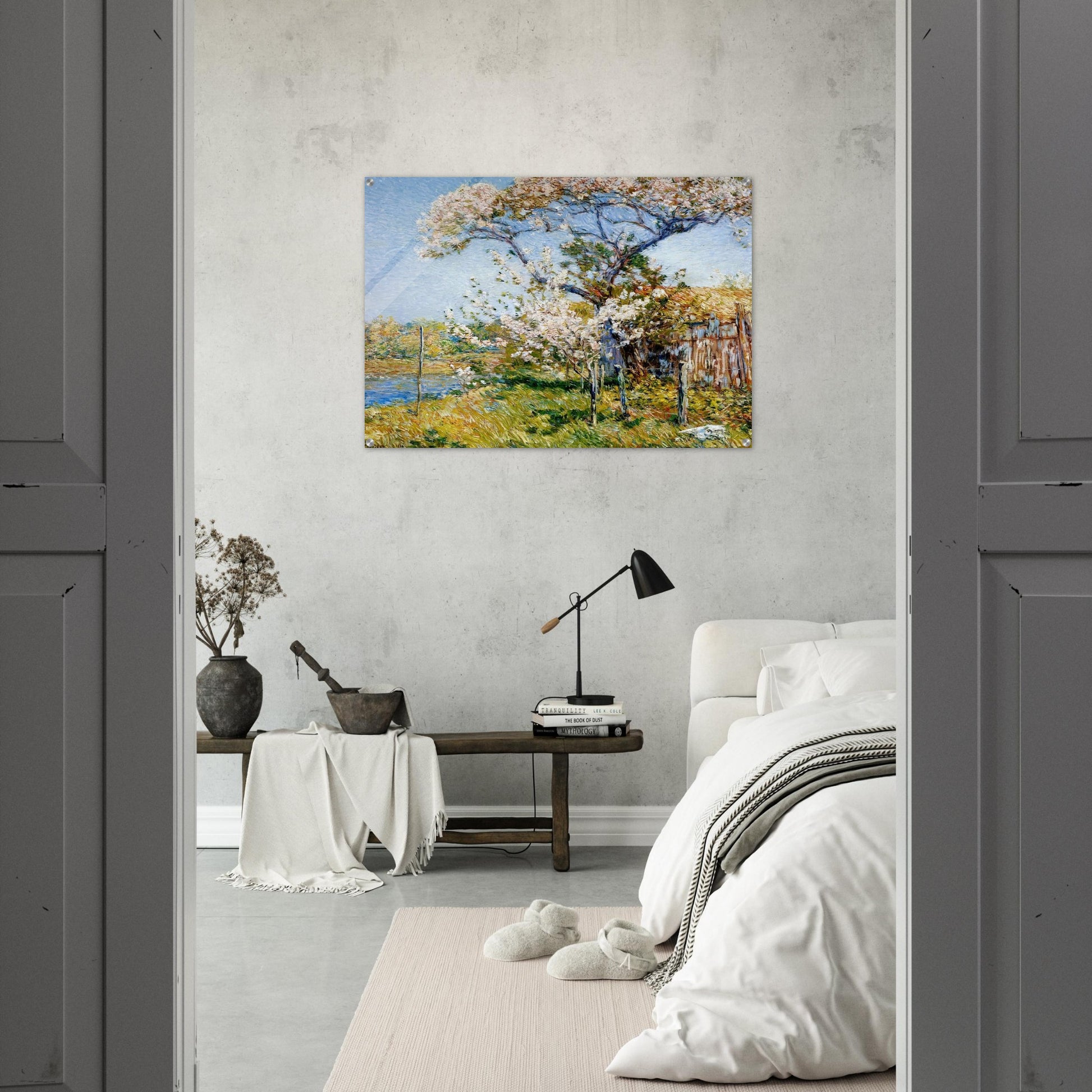 Apple Trees in Bloom, Old Lyme - Childe Hassam Acrylic Print - 70x100 cm / 28x40″ inches