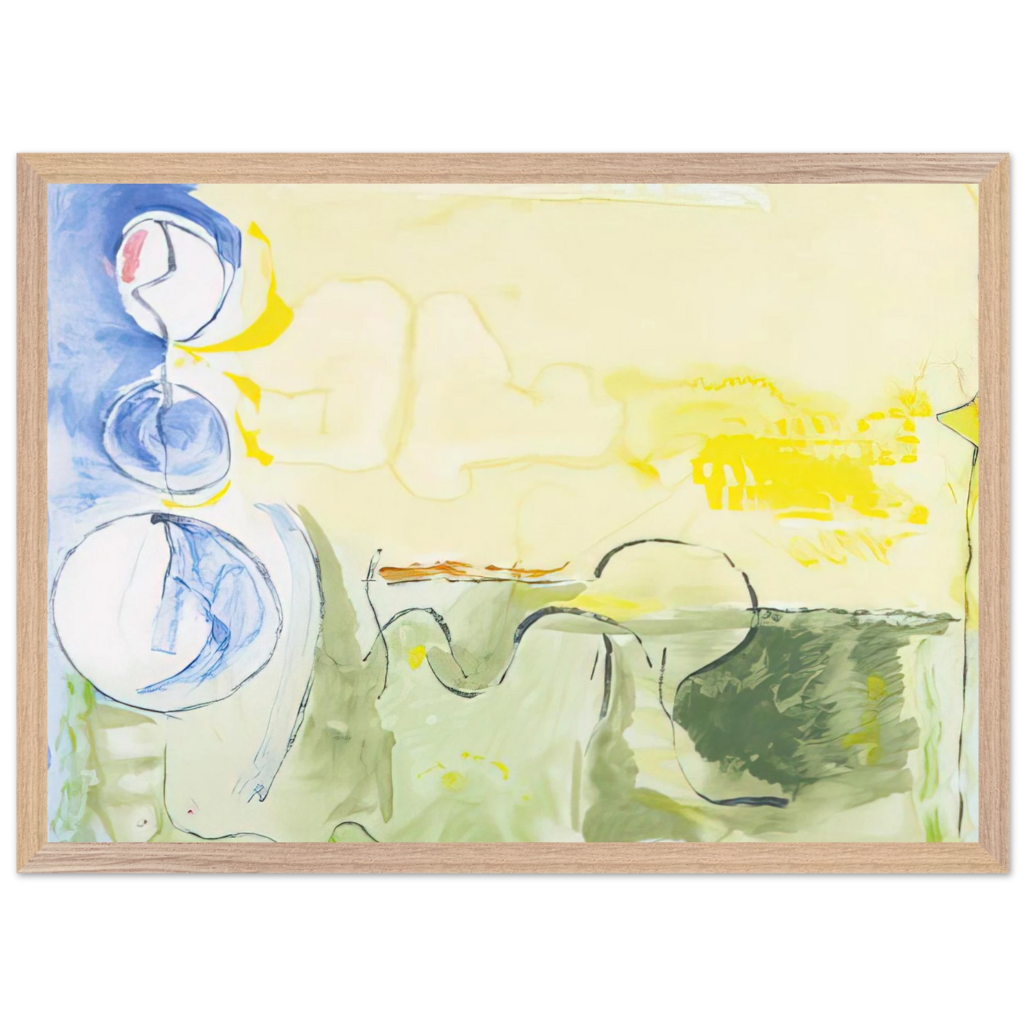 Helen Frankenthaler - Flotilla - 2006 Wall art - 45x45 cm / 18x18 inches - Fine Art Poster-canvas - -