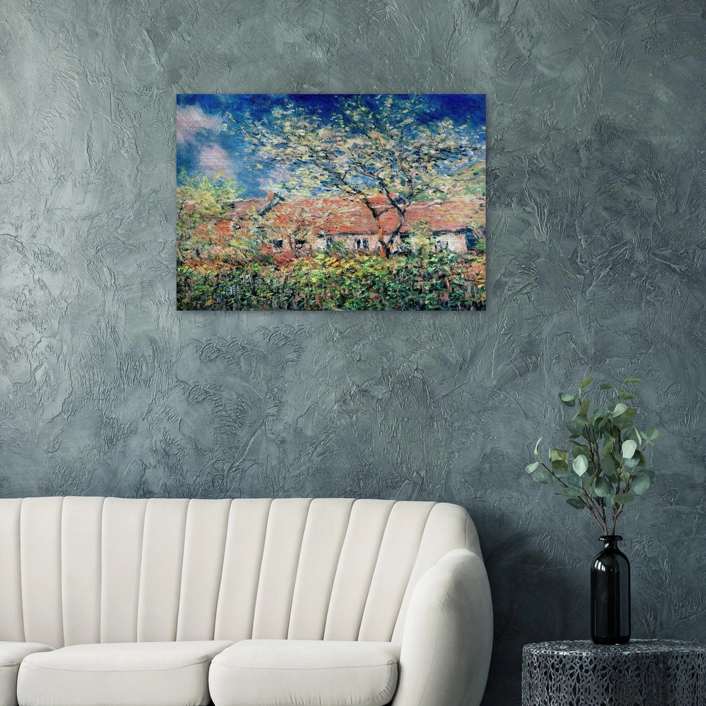Springtime at Giverny - claude monet Brushed Aluminum Print - 70x100 cm / 28x40 inches | claude monet Aluminum Print | claude monet Prints