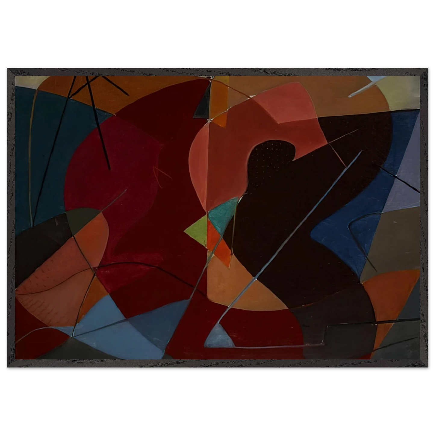 Untitled No 8 - 1932 - John Ferren 70x100 cm / 28x40 inches Framed Art Print – Black Wooden Frame