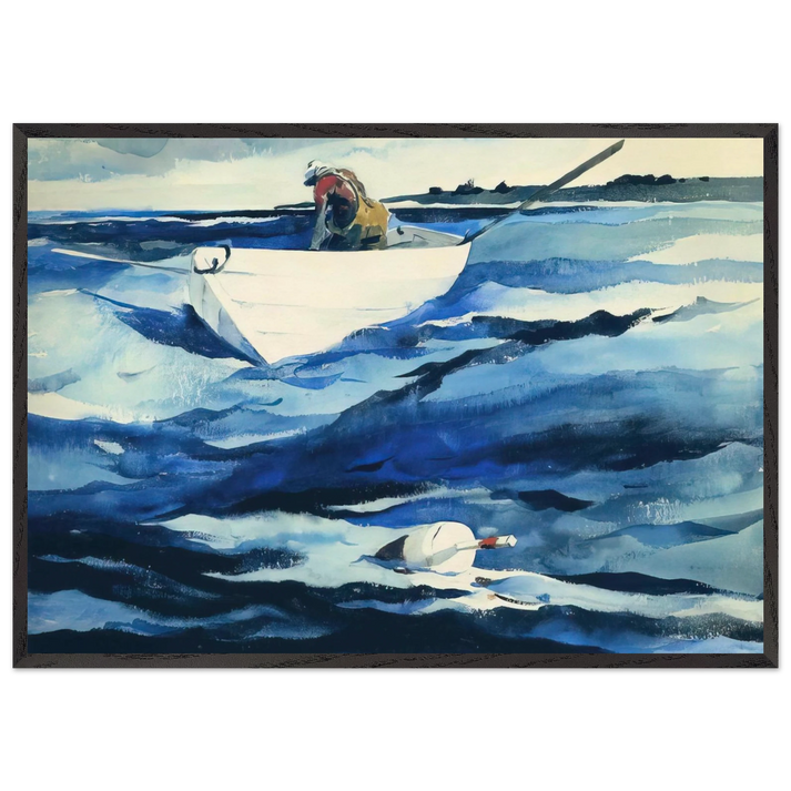 THE LOBSTERMAN - Andrew Wyeth 70x100 cm / 28x40 inches Framed Art Print – Black Wooden Frame