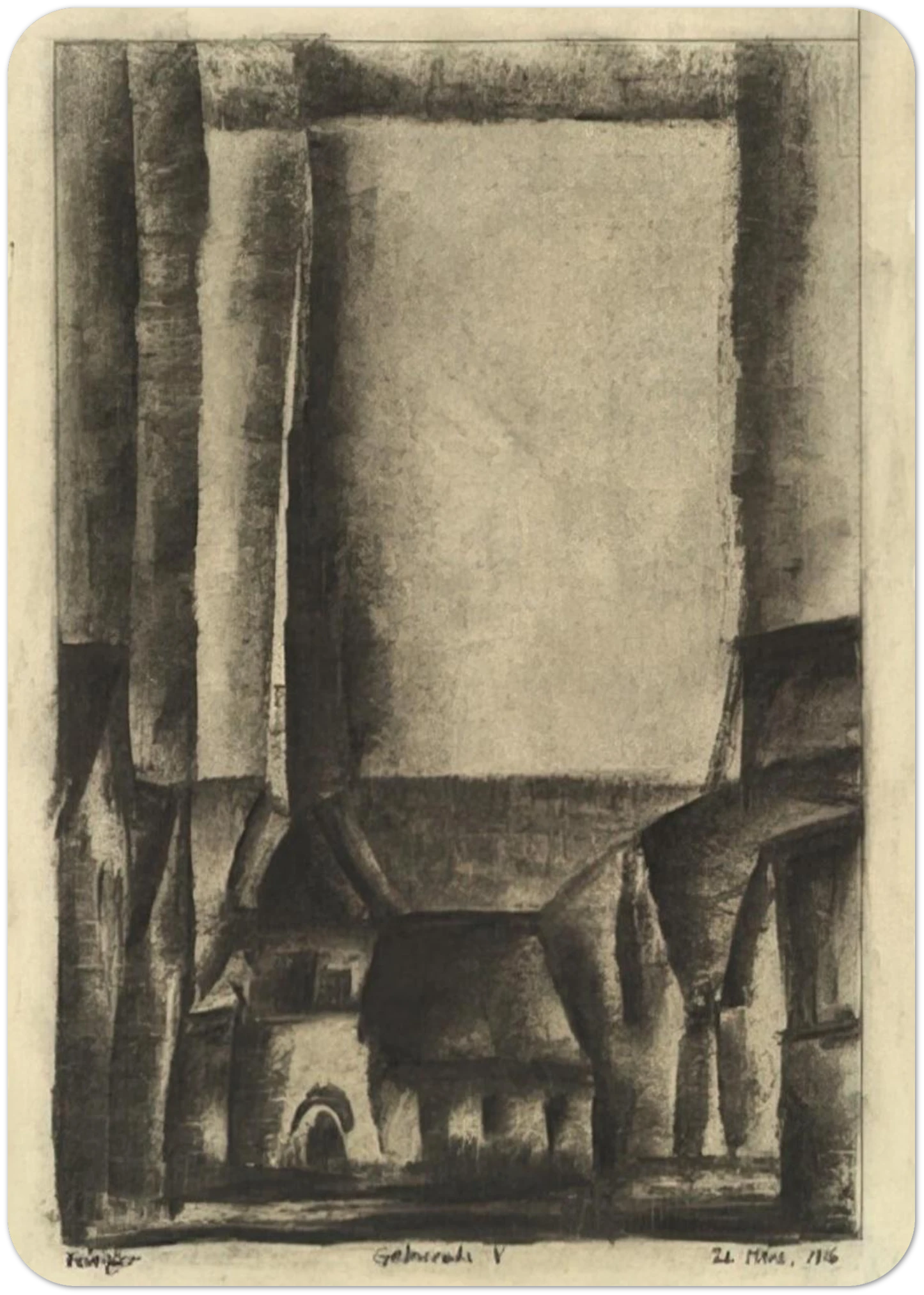 GELMERODA V 1916 By Lyonel Feininger Pack of 10 Post Cards | Lyonel Feininger Post Cards | A6 (10.5 x 14.8 cm) - 4.1 x 5.8 inches