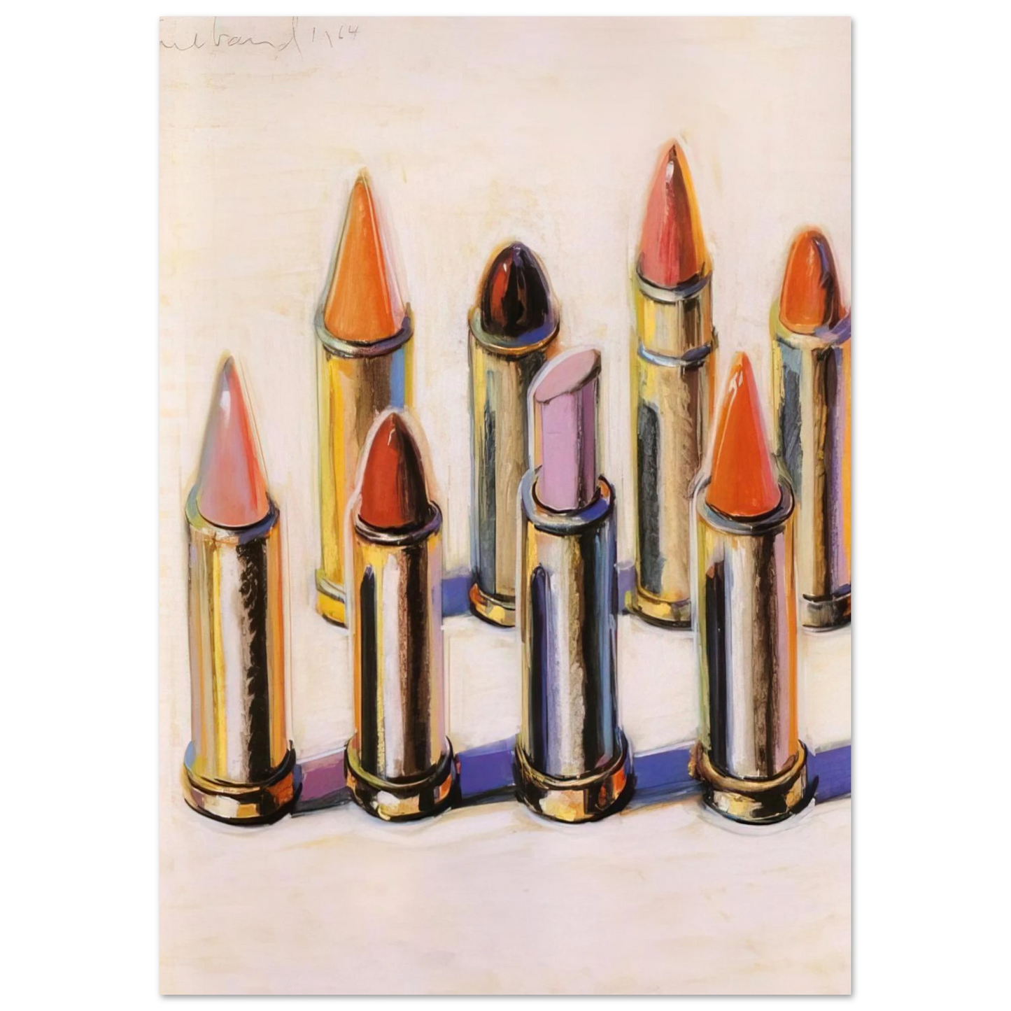 Wayne Thiebaud - Lipsticks - 1964 Wall Art - 60x80 cm / 24x32 inches - Fine Art Poster - -