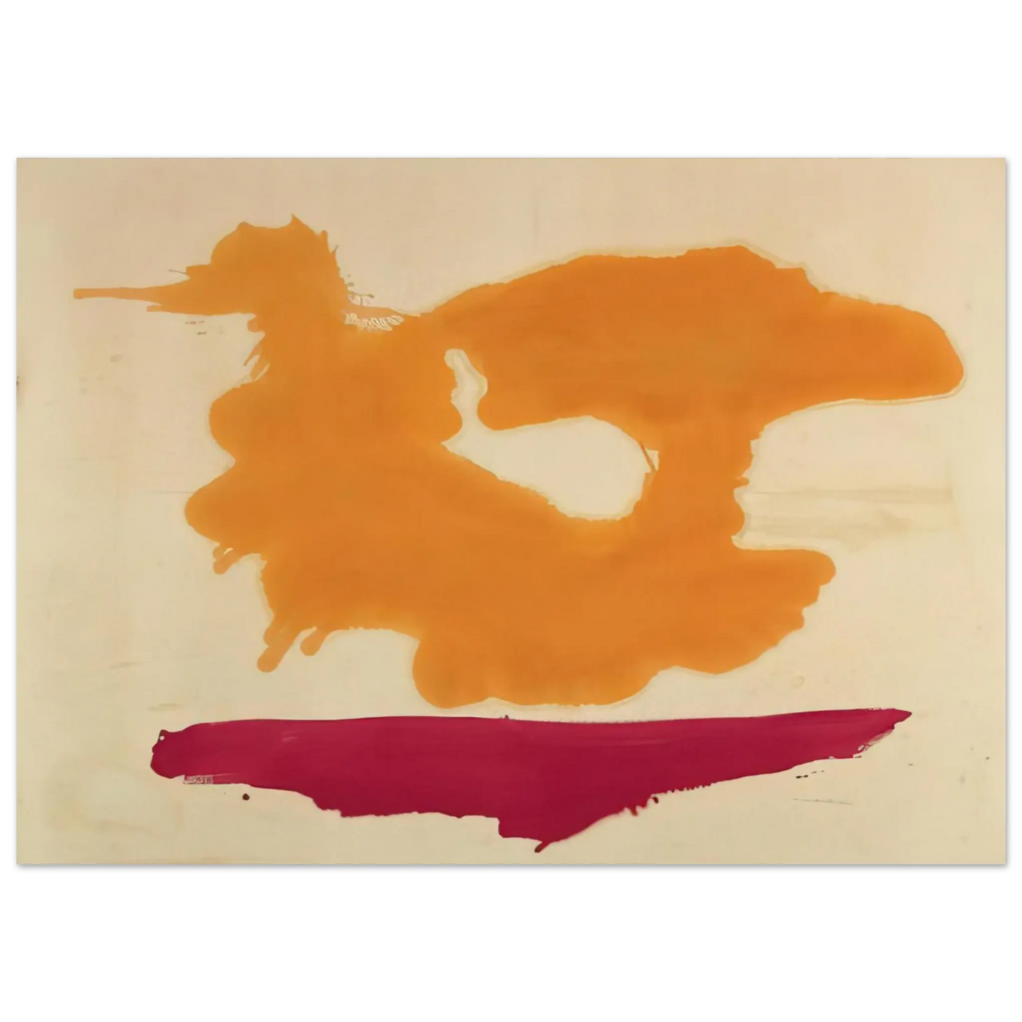Helen Frankenthaler - Only Orange - 1963 Wall art - 40x50 cm / 16x20 Inches - Premium Wooden Framed Poster With Fine Art Paper - Black frame