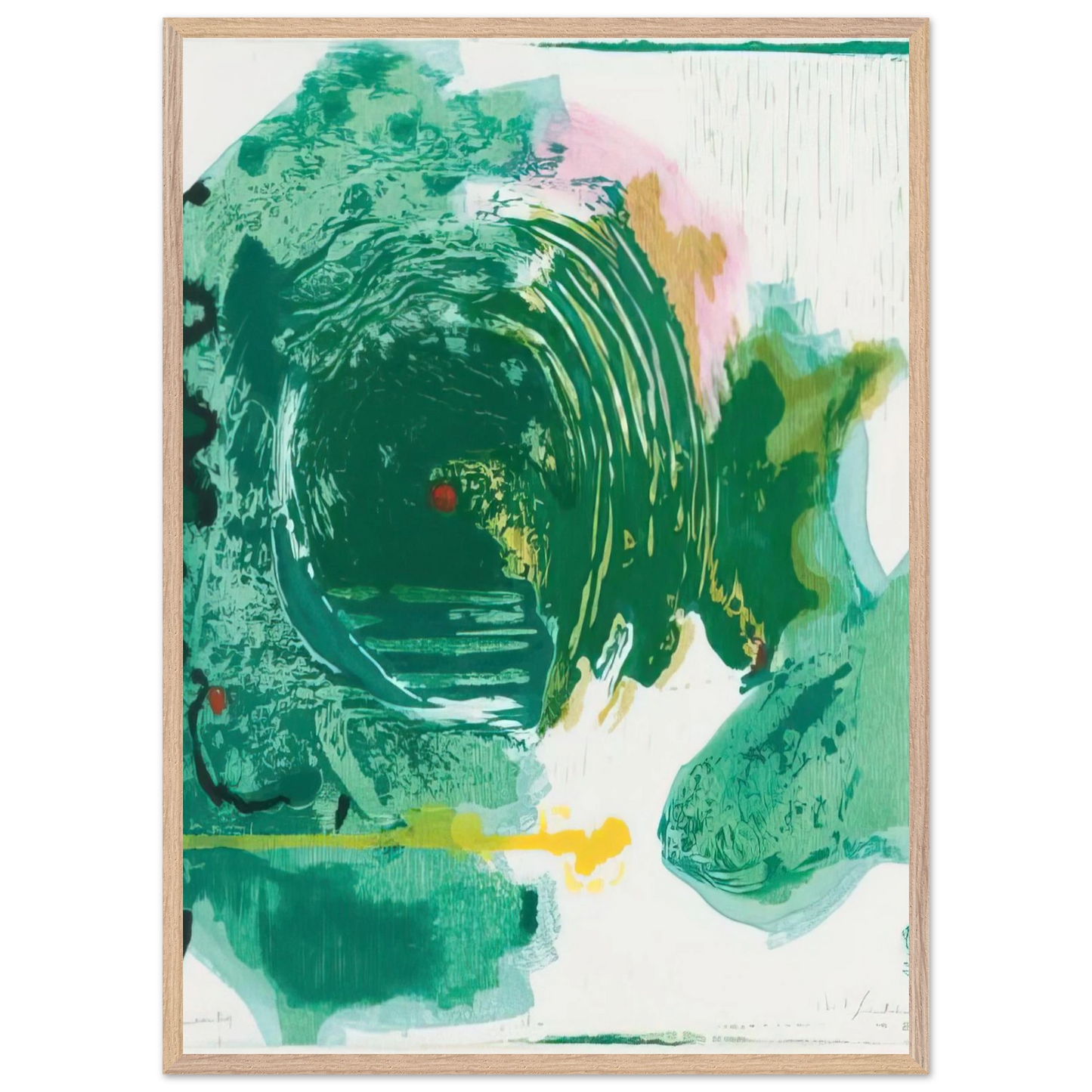 Helen Frankenthaler - Radius - 1993 Wall art - 40x40 cm / 16x16 inches - Premium Wooden Framed Poster With Fine Art Paper-canvas - Black frame