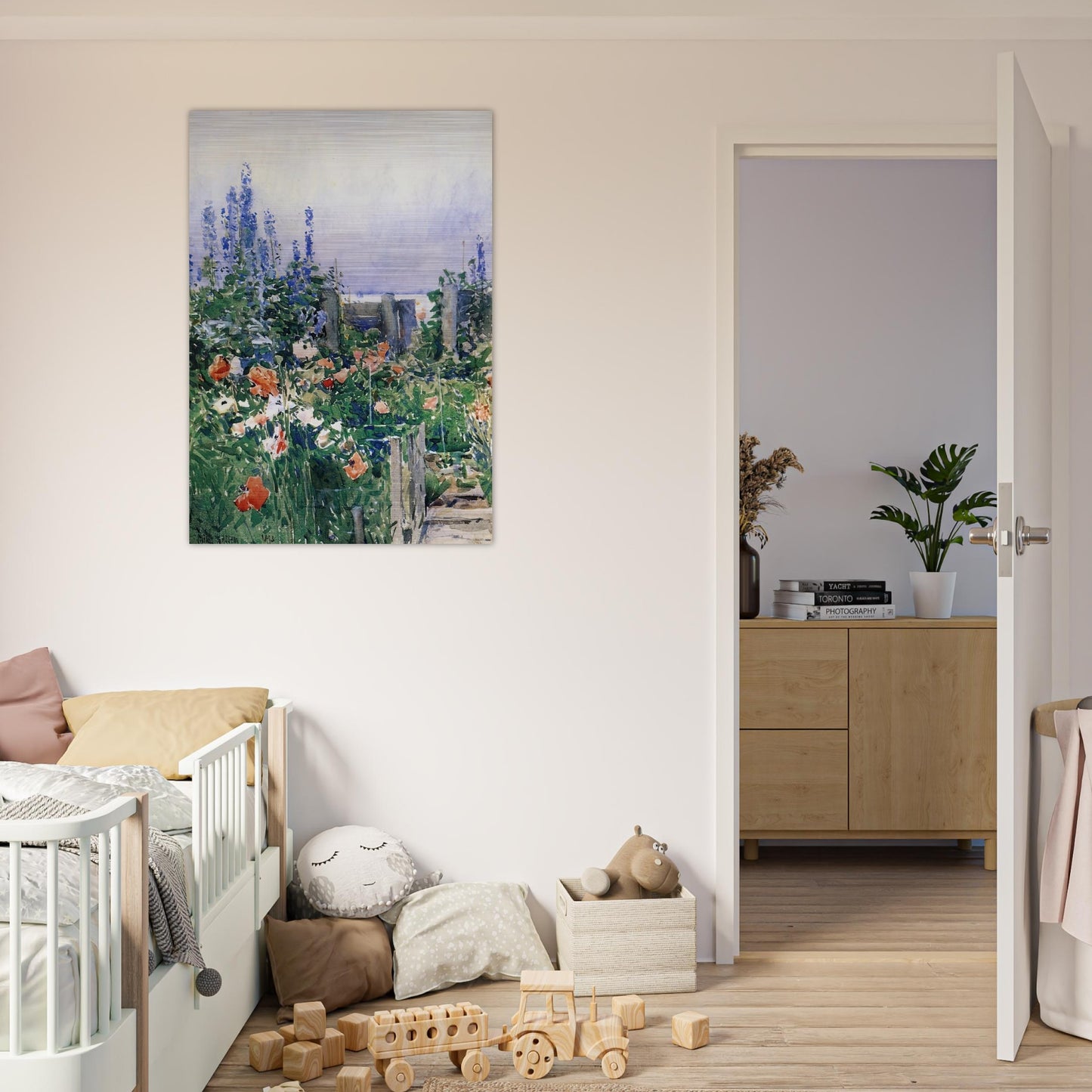 Home of the Hummingbird - Childe Hassam Brushed Aluminum Print - 70x100 cm / 28x40 inches | Childe Hassam Aluminum Print | Childe Hassam Prints