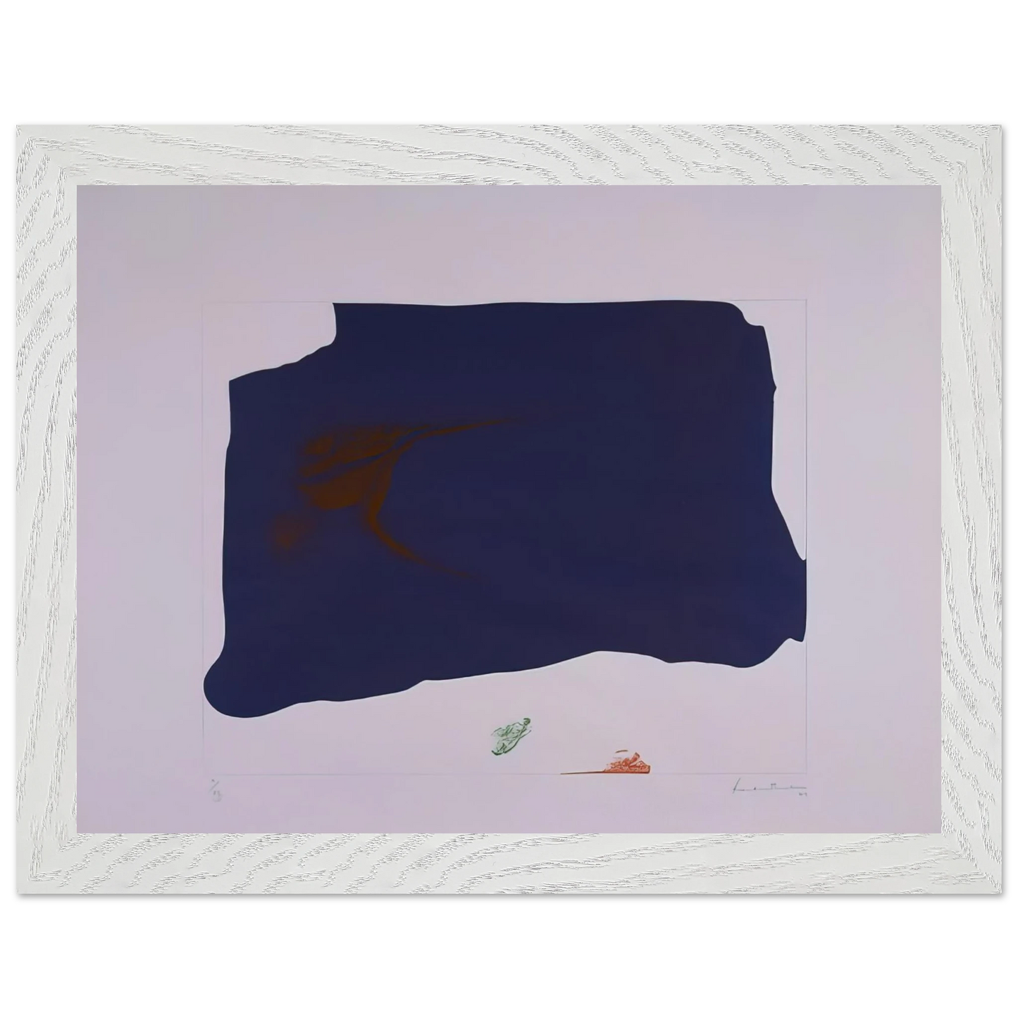 Helen Frankenthaler - Variation II on Mauve Corner - 1969 Wall art - 27x35 cm / 11x14 inches - Premium Wooden Framed Poster With Fine Art Paper-canvas - Wood frame