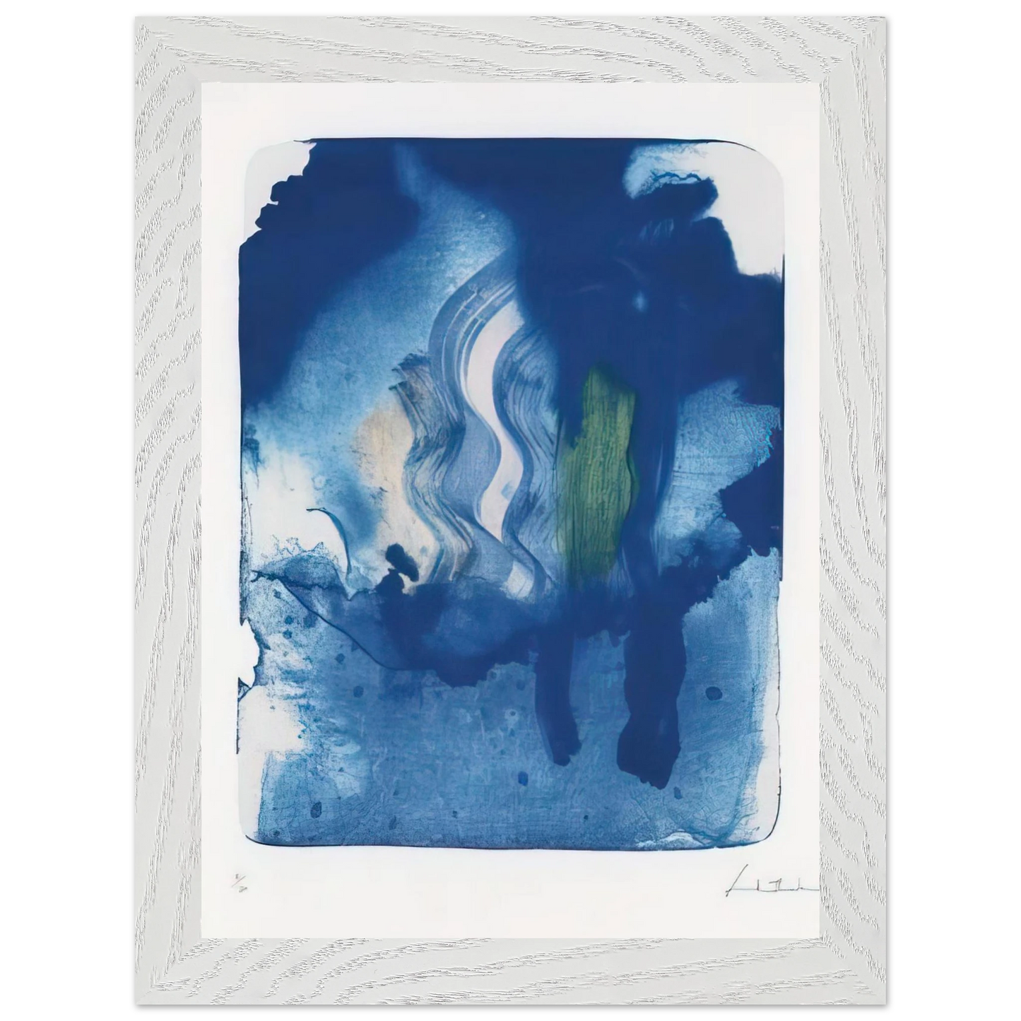 Helen Frankenthaler - Reflections V - 1995 Wall art - A1 (59.4 x 84.1  cm) - Premium Wooden Framed Poster With Fine Art Paper-canvas - White frame