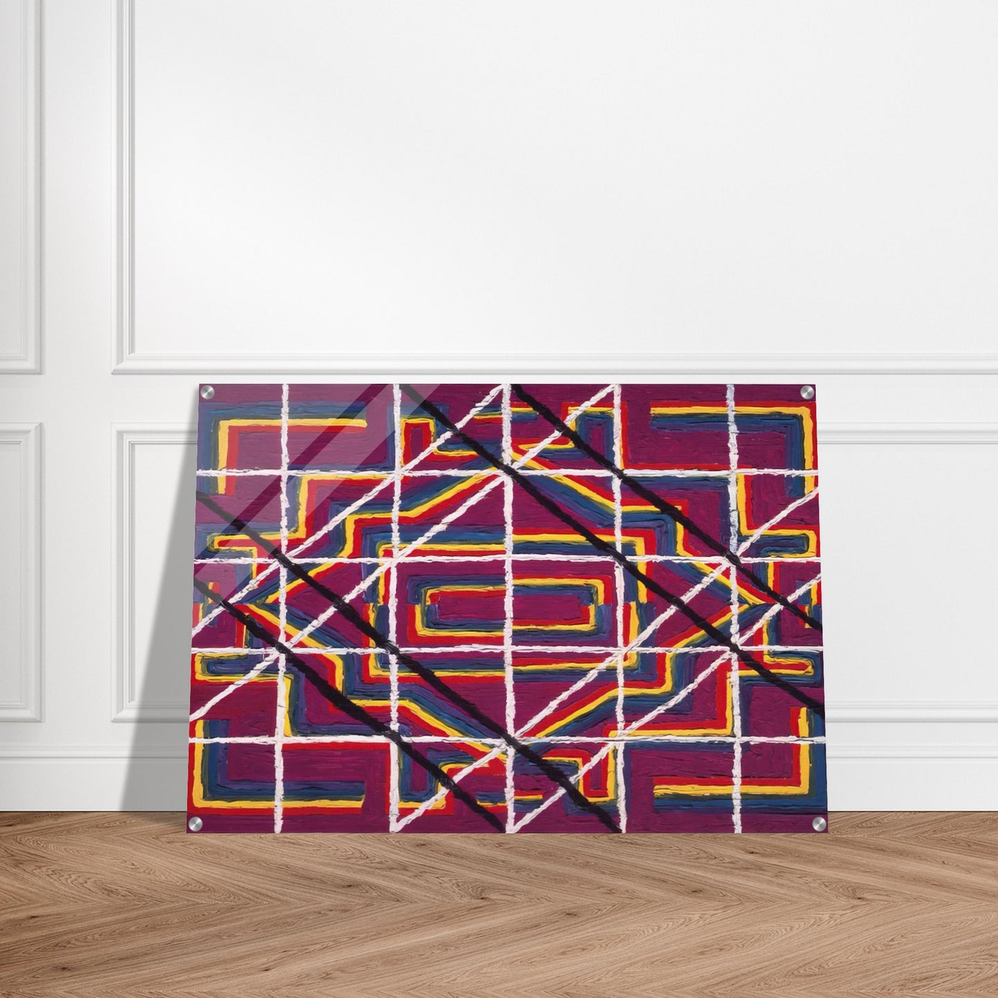 Spanish Door Design Purple - 1959 - Alfred Jensen Acrylic Print - 70x100 cm / 28x40″ inches