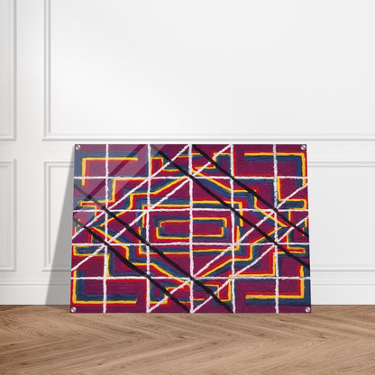 Spanish Door Design Purple - 1959 - Alfred Jensen Acrylic Print - 70x100 cm / 28x40″ inches