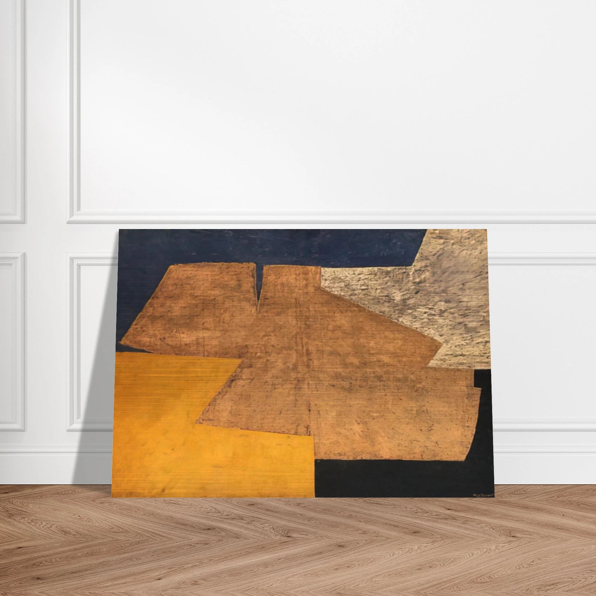 Composition jaune, mauve, bleu et noir La table d'or - 1952 - Serge Poliakoff Brushed Aluminum Print - 70x100 cm / 28x40 inches | Serge Poliakoff Aluminum Print | Serge Poliakoff Prints