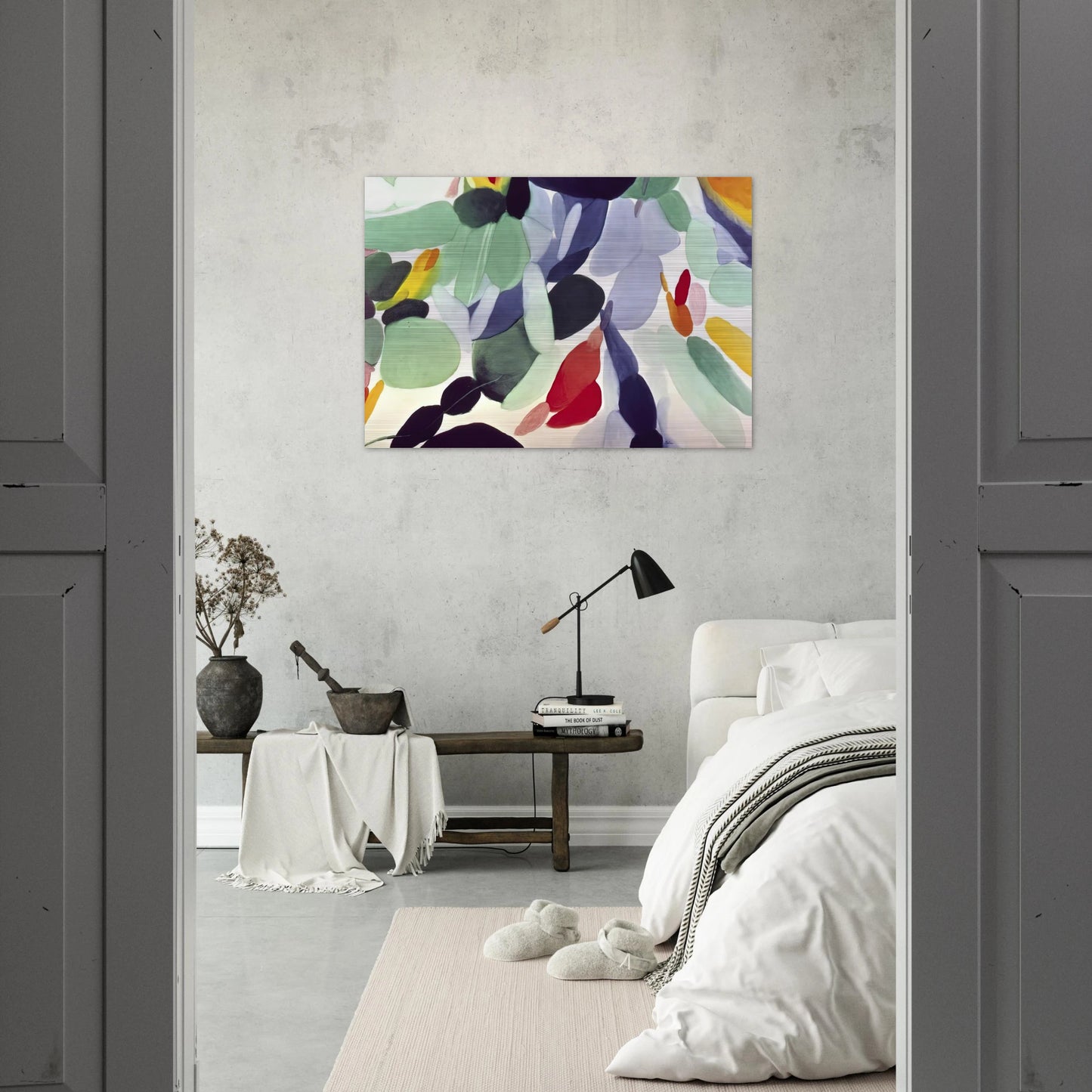 Seven Green Leagues - Alice Baber Brushed Aluminum Print - 70x100 cm / 28x40 inches | Alice Baber Aluminum Print | Alice Baber Prints