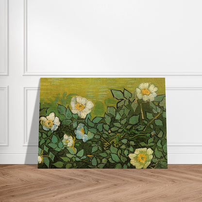 Wild Roses - Vincent van Gogh Brushed Aluminum Print - 70x100 cm / 28x40 inches | Vincent van Gogh Aluminum Print | Vincent van Gogh Prints