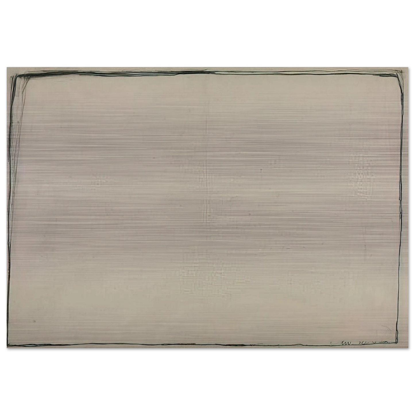 Drawing 24.4.60 - 1960 - Bob Law Brushed Aluminum Print - 70x100 cm / 28x40 inches | Bob Law Aluminum Print | Bob Law Prints