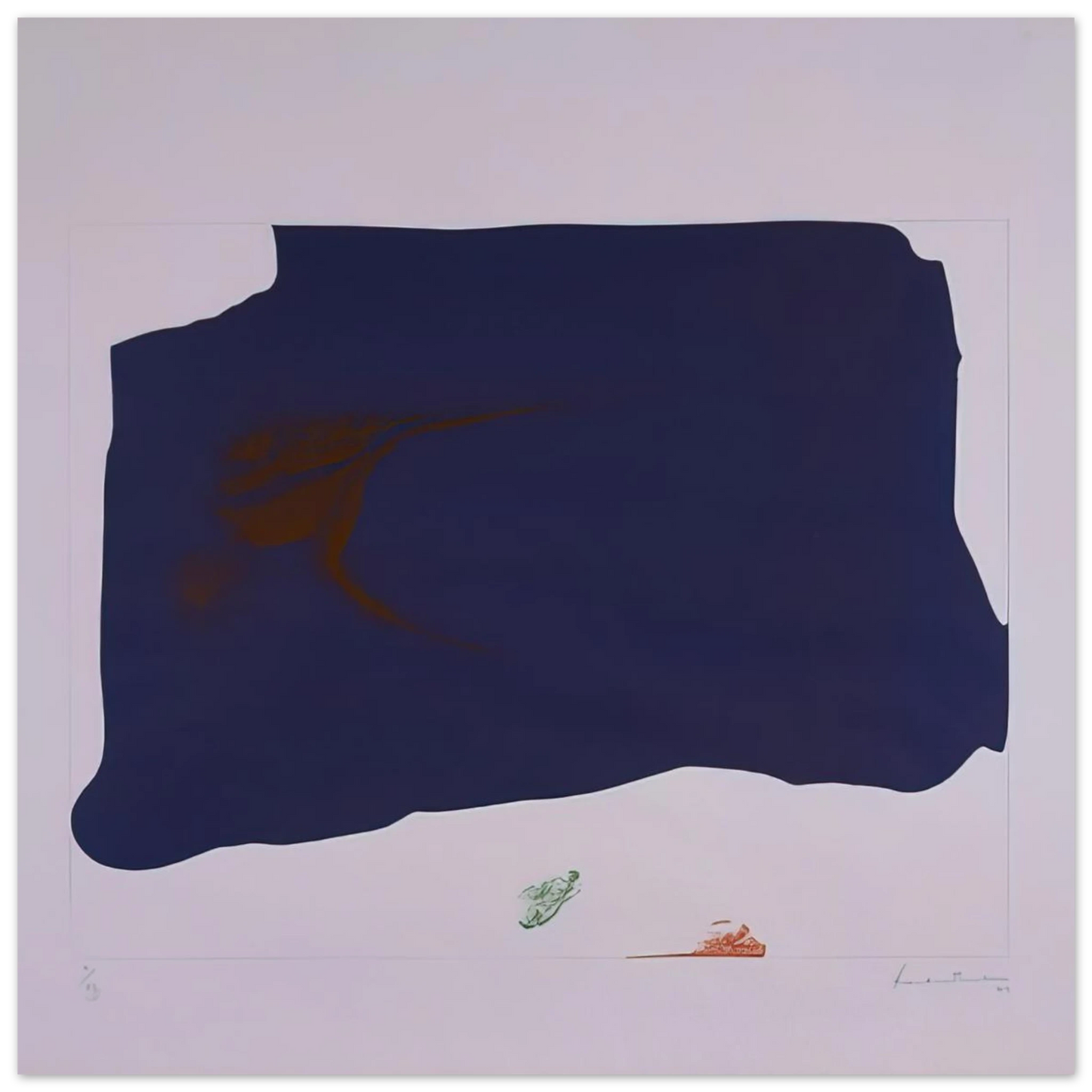 Helen Frankenthaler - Variation II on Mauve Corner - 1969 Wall art - 50x50 cm / 20x20 inches - Fine Art Poster-canvas - -