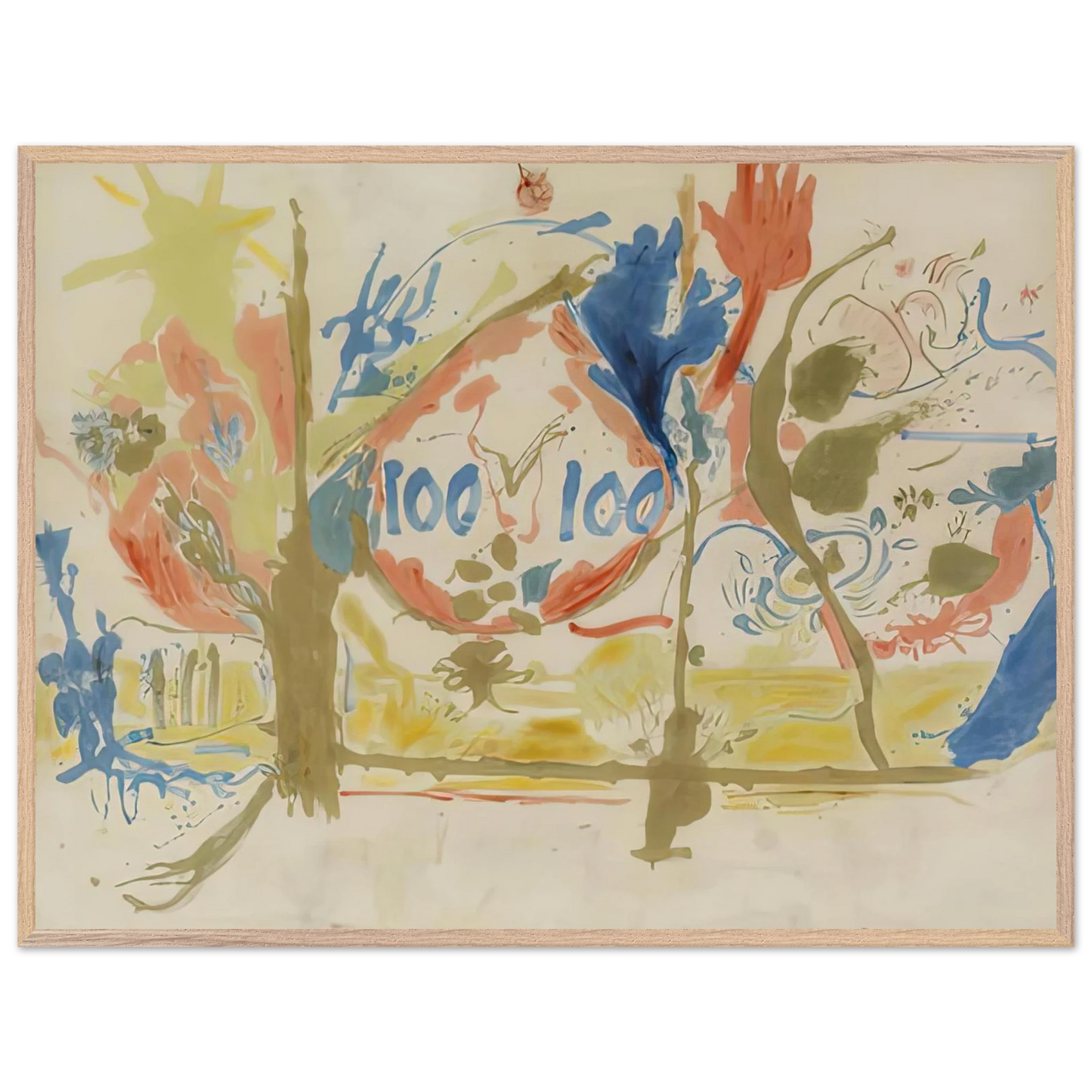 Helen Frankenthaler - Eden, 1956- Wall Art - 21x29.7 cm / 8x12" - Premium Wooden Framed Poster With Fine Art Paper-canvas - White frame