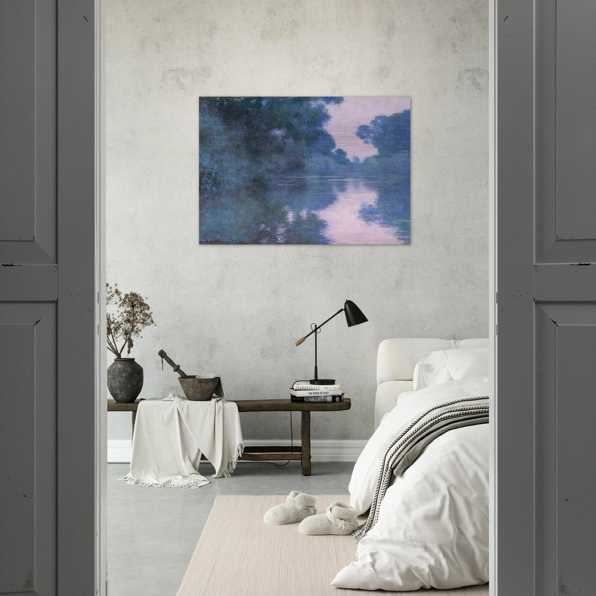 Morning on the Seine near Giverny 02 - claude monet Brushed Aluminum Print - 70x100 cm / 28x40 inches | claude monet Aluminum Print | claude monet Prints