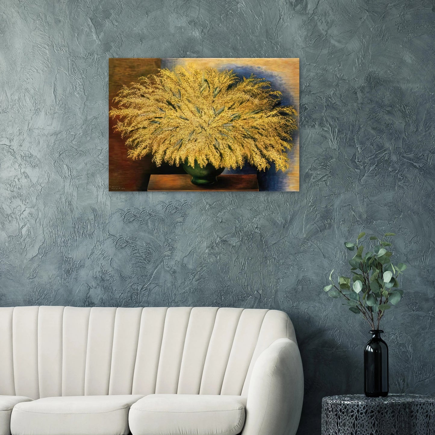 GRAND BOUQUET OF MIMOSA 1942 - Moise Kisling Brushed Aluminum Print - 70x100 cm / 28x40 inches | Moise Kisling Aluminum Print | Moise Kisling Prints