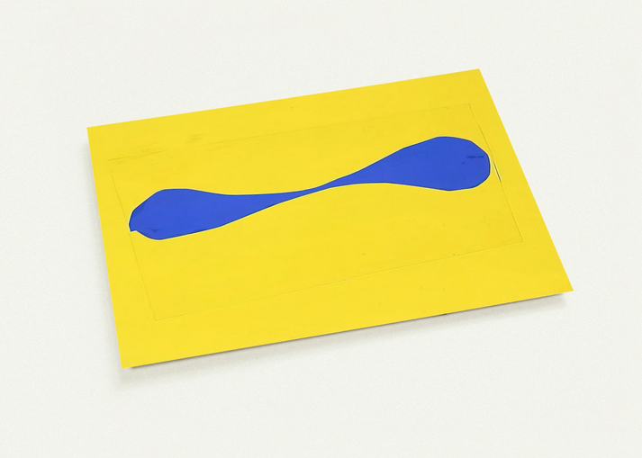 Blue Form on Yellow By Ellsworth Kelly Pack of 10 Post Cards | Ellsworth Kelly Post Cards | A6 (10.5 x 14.8 cm) - 4.1 x 5.8 inches