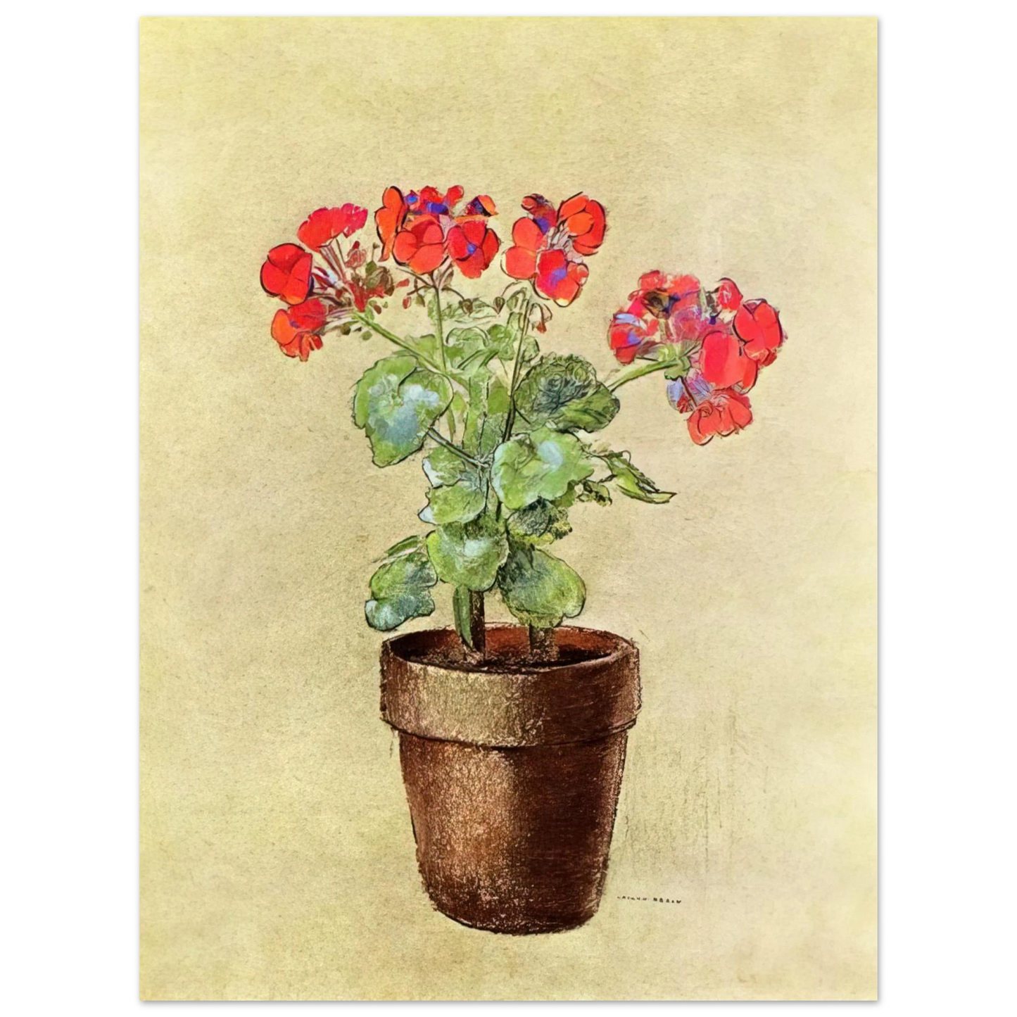 Odilon Redon - GERANIUMS 1902  75x100 cm / 30x40inches Fine Art Poster
