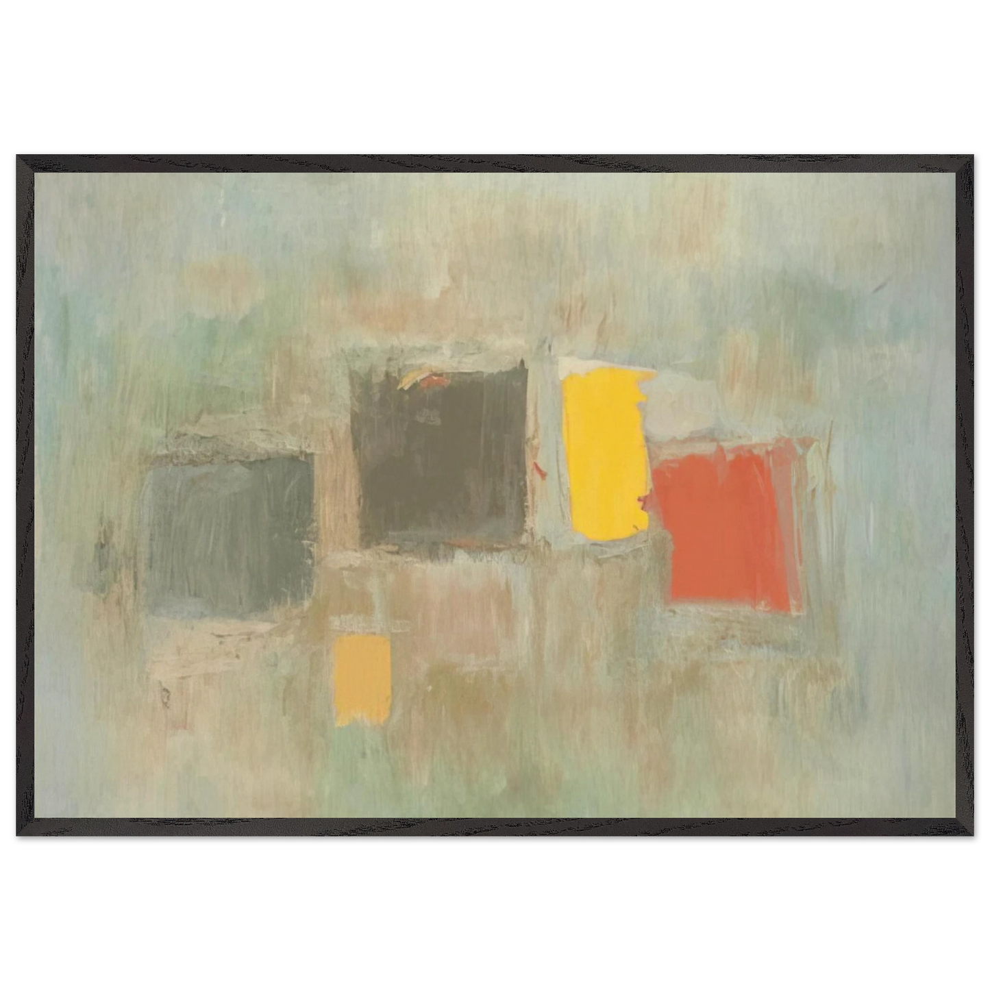 NUMBER 6 1956 - Esteban Vicente 70x100 cm / 28x40 inches Framed Art Print – Black Wooden Frame
