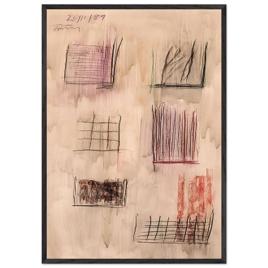 Untitled Cansons - 1989 - Gunther Forg 70x100 cm / 28x40 inches Framed Art Print – Black Wooden Frame