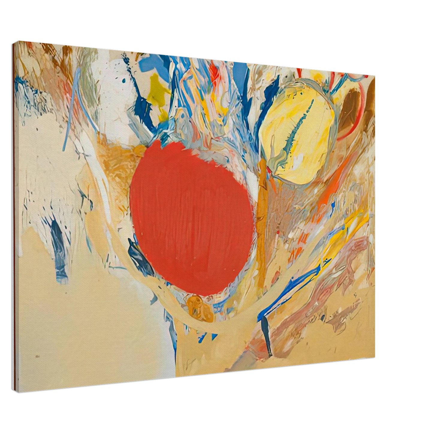 Helen Frankenthaler - Break Through, 1956- Wall Art - 21x29.7 cm / 8x12" - Premium Wooden Framed Poster With Fine Art Paper-canvas - Wood frame