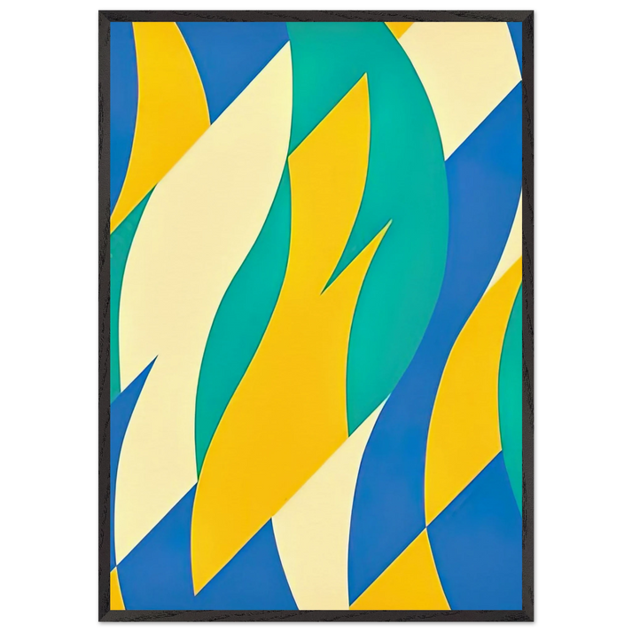 FOLD 2004 - Bridget Riley 70x100 cm / 28x40 inches Framed Art Print – Black Wooden Frame
