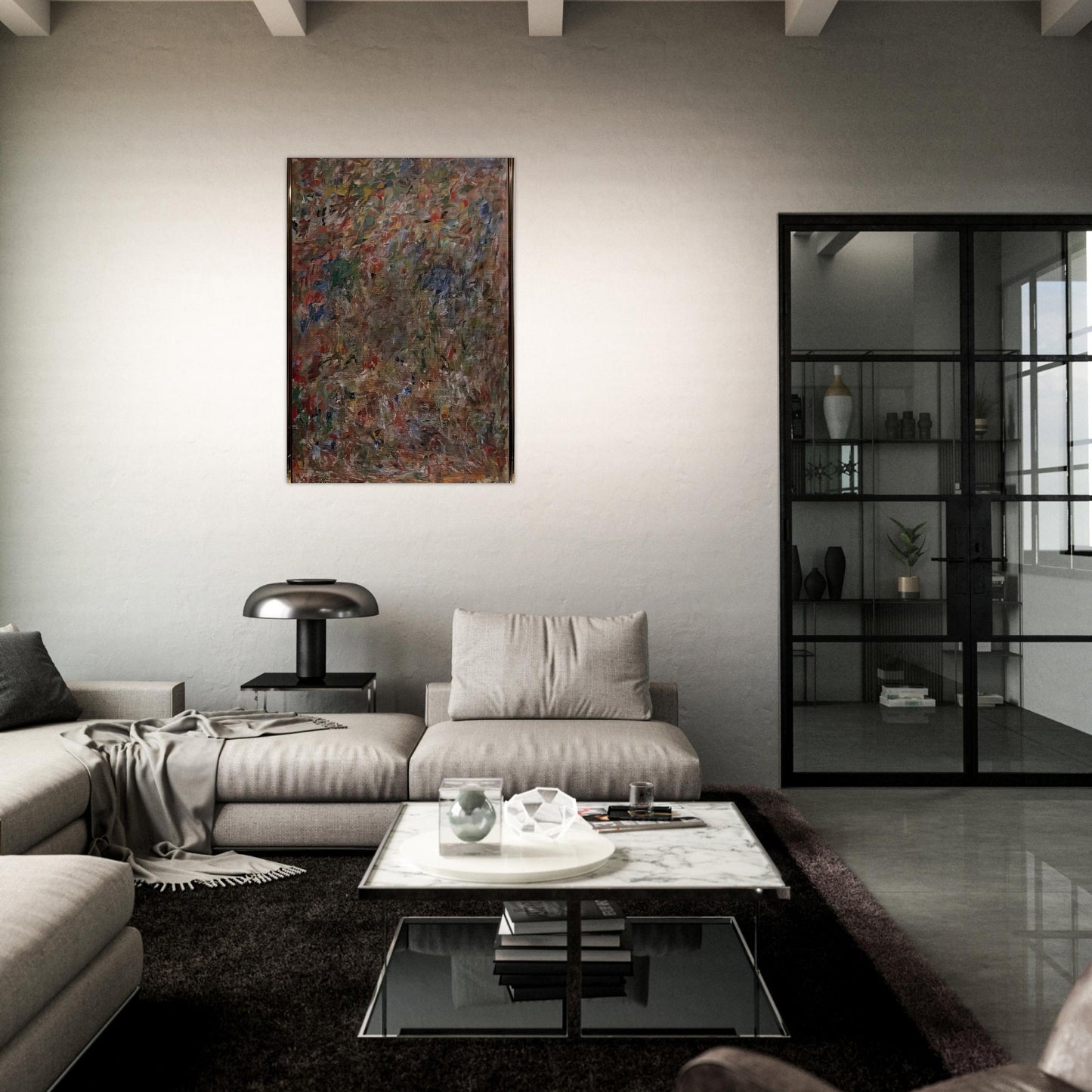 ABSTRACTION 1963 - Milton Resnick Brushed Aluminum Print - 70x100 cm / 28x40 inches | Milton Resnick Aluminum Print | Milton Resnick Prints