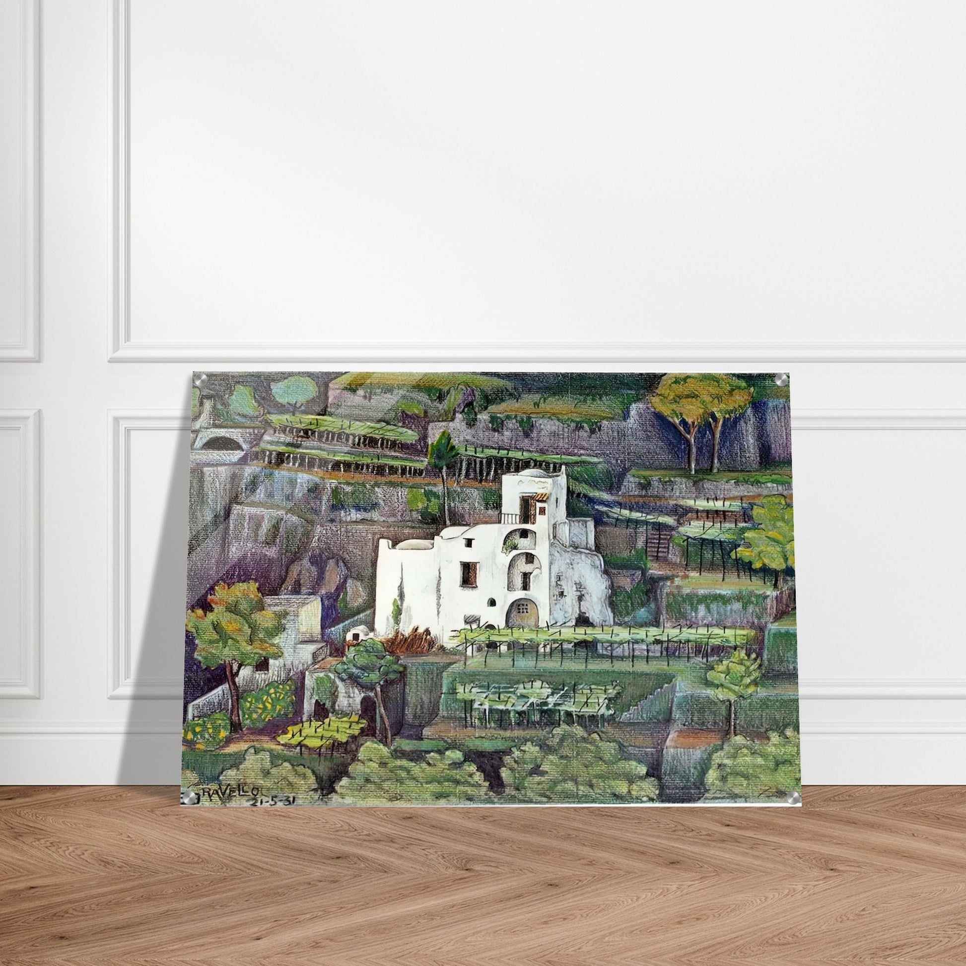 FARMHOUSE RAVELLO COLOUR - MC Escher Acrylic Print - 70x100 cm / 28x40″ inches | Maurits Cornelis Escher Prints
