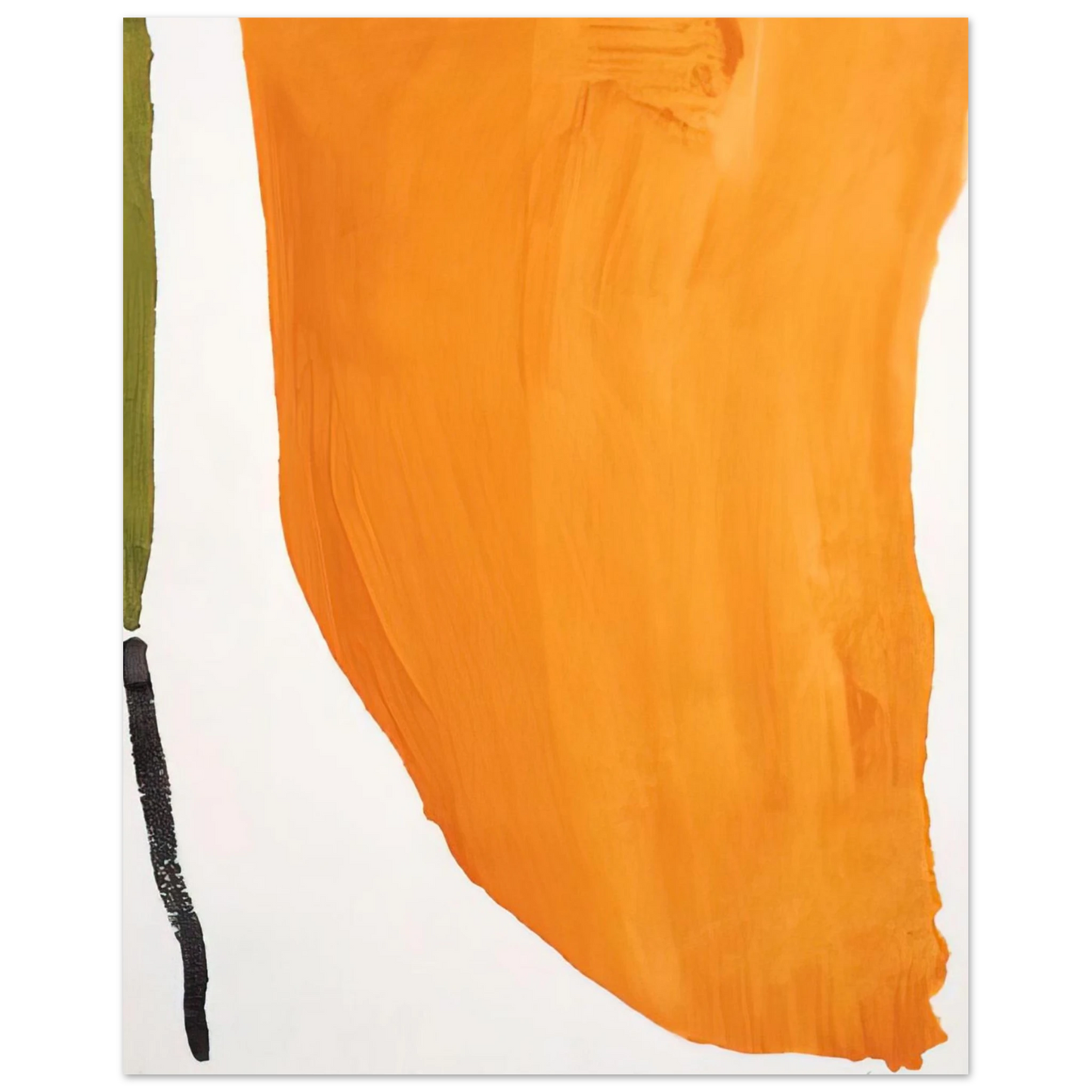 Helen Frankenthaler - Orange Downpour - 1970 Wall art - 13x18 cm / 5x7 inches - Premium Wooden Framed Poster With Fine Art Paper-canvas - White frame