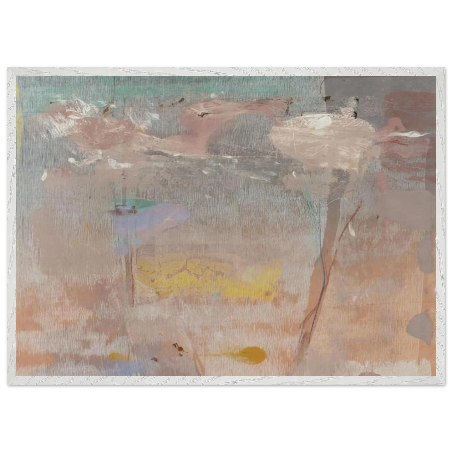 Helen Frankenthaler - Monotype I - 1981 Wall art - 13x18 cm / 5x7 inches - Premium Wooden Framed Poster With Fine Art Paper-canvas - White frame
