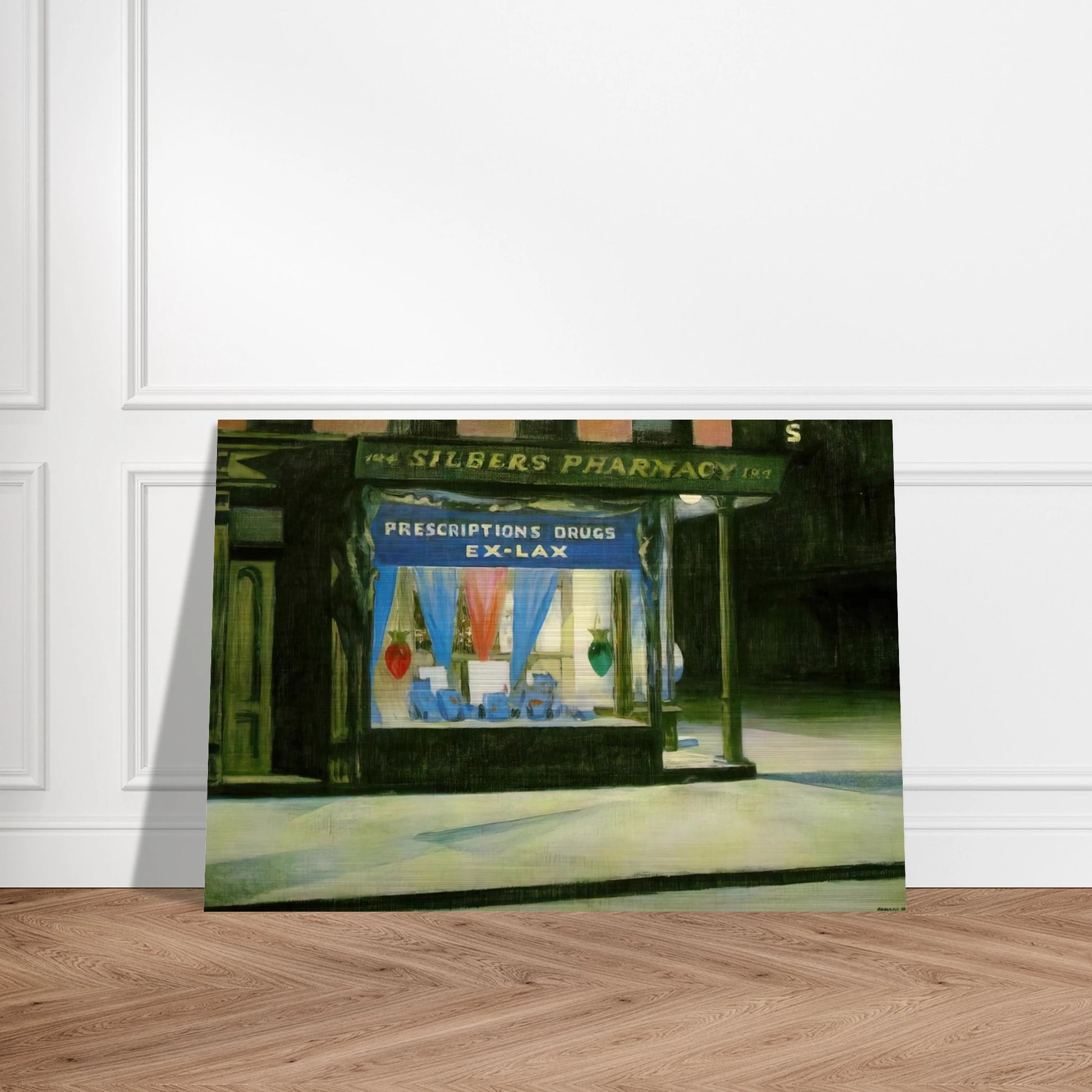 Drug Store - Edward Hopper Brushed Aluminum Print - 70x100 cm / 28x40 inches | Edward Hopper Aluminum Print | Edward Hopper Prints