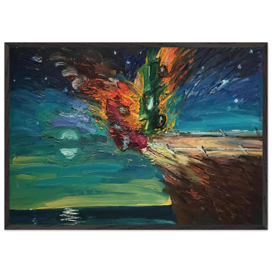 Over the Edge - 1984 - Carlos Almaraz 70x100 cm / 28x40 inches Framed Art Print – Black Wooden Frame