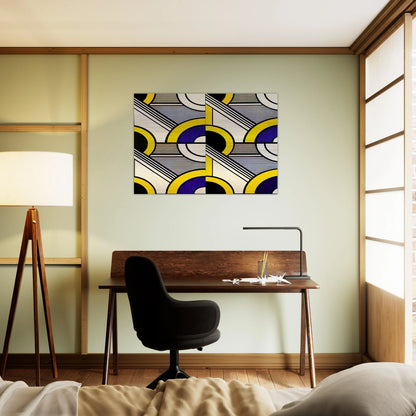 MODULAR PAINTING WITH FOUR PANELS 1 1969 - Roy Lichtenstein Brushed Aluminum Print - 70x100 cm / 28x40 inches | Roy Lichtenstein Aluminum Print | Roy Lichtenstein Prints