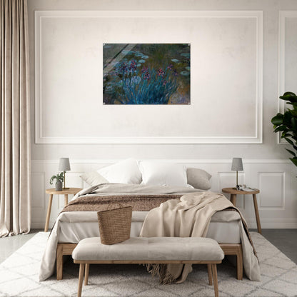 Irises and Water-Lilies - claude monet Acrylic Print - 70x100 cm / 28x40″ inches | claude monet Wall Art | claude monet Prints