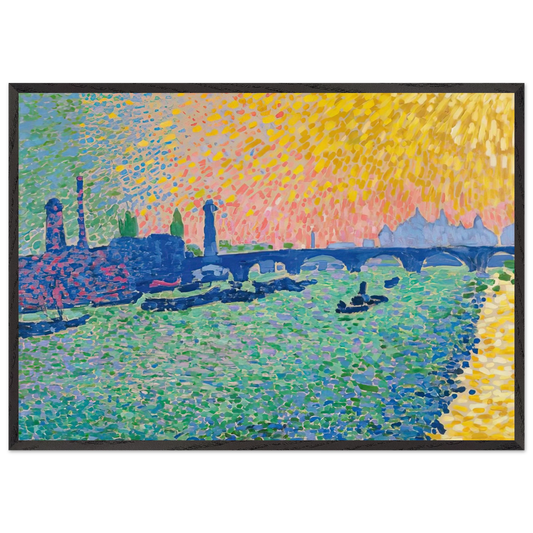 WATERLOO BRIDGE 1906 - Andre Derain 70x100 cm / 28x40 inches Framed Art Print – Black Wooden Frame