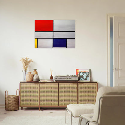 Composition C No.III with Red, Yellow and Blue - Piet Mondrian Brushed Aluminum Print - 70x100 cm / 28x40 inches | Piet Mondrian Aluminum Print | Piet Mondrian Prints