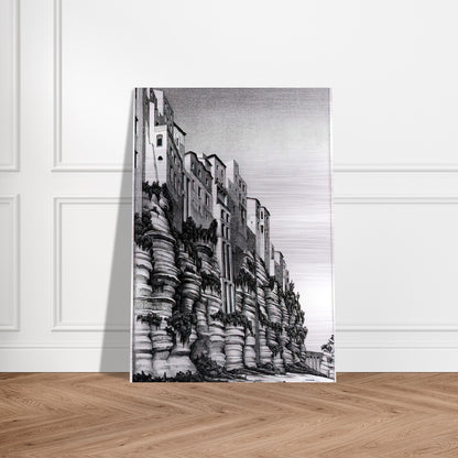 TROPEA CALABRIA - MC Escher Brushed Aluminum Print - 70x100 cm / 28x40 inches | MC Escher Aluminum Print | MC Escher Prints