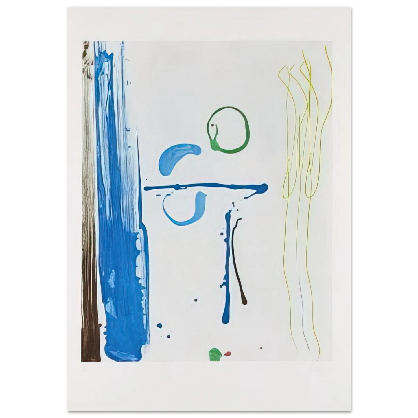 Helen Frankenthaler - Sunshine After Rain - 1987 Wall art - 28x43  cm / XL (11x17 inches) - Premium Wooden Framed Poster With Fine Art Paper-canvas - Black frame