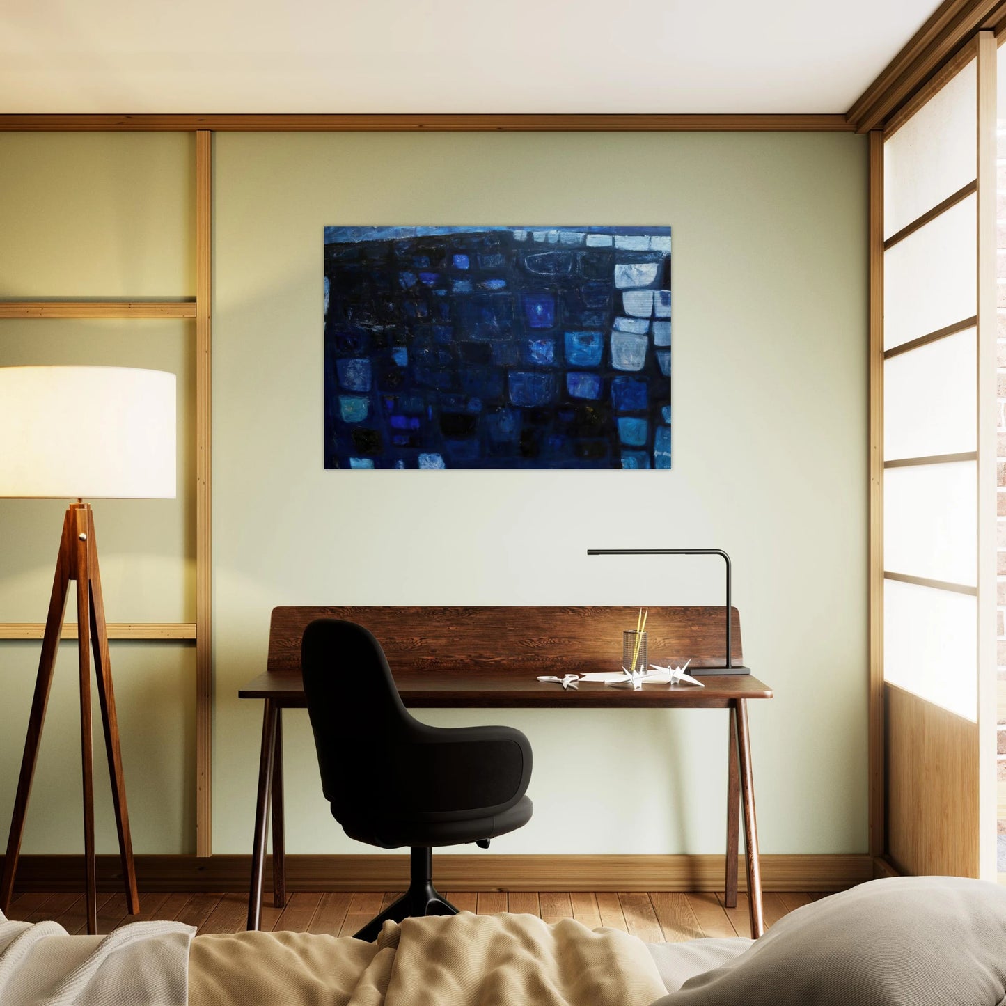 Blue Abstract - 1959 - William Scott Brushed Aluminum Print - 70x100 cm / 28x40 inches | William Scott Aluminum Print | William Scott Prints