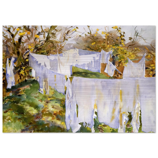 La Biancheria - John Singer Sargent Brushed Aluminum Print - 70x100 cm / 28x40 inches | John Singer Sargent Aluminum Print | John Singer Sargent Prints