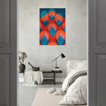 Untitled - Faces in a Grid Red and Blue - 1973 - Clarence Holbrook Carter Brushed Aluminum Print - 70x100 cm / 28x40 inches | Clarence Holbrook Carter Aluminum Print | Clarence Holbrook Carter Prints