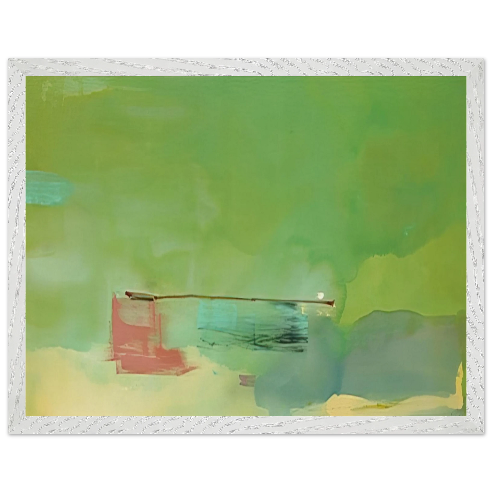 Helen Frankenthaler - Springscape - 1975 Wall art - 27x35 cm / 11x14 inches - Premium Wooden Framed Poster With Fine Art Paper-canvas - Wood frame